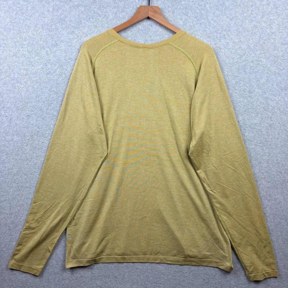 Lululemon Metal Vent Tech Shirt Mens 2XL XXL Yellow Gold Long Sleeve Performance